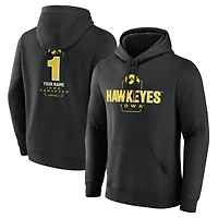 Men's  Black Iowa Hawkeyes Personalized Any Name Midfielder Pullover Hoodie