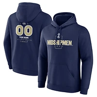 Men's  Navy Navy Midshipmen Personalized Name & Number Midfielder Pullover Hoodie