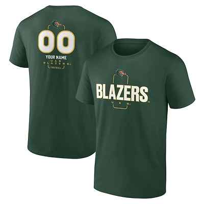 Men's  Green UAB Blazers Personalized Name & Number Midfielder T-Shirt