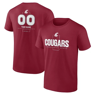 Men's  Crimson Washington State Cougars Personalized Name & Number Midfielder T-Shirt