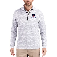 Men's Cutter & Buck  Gray Arizona Wildcats Traverse Stretch Eco Camo DryTec Tri-Blend Quarter-Zip Pullover