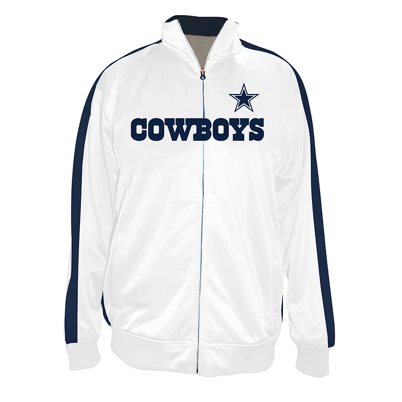 Men's Fanatics White Dallas Cowboys Big & Tall Tricot Full-Zip Track Jacket