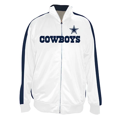 Men's Fanatics White Dallas Cowboys Big & Tall Tricot Full-Zip Track Jacket