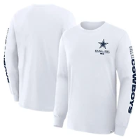 Men's Fanatics White Dallas Cowboys Big & Tall Clock Management Legacy Long Sleeve T-Shirt