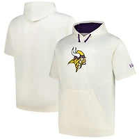 Men's Profile Oatmeal Minnesota Vikings Big & Tall Chest Print and Logo Short Sleeve Pullover Hoodie