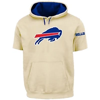 Men's Profile Oatmeal Buffalo Bills Big & Tall Chest Print and Logo Short Sleeve Pullover Hoodie