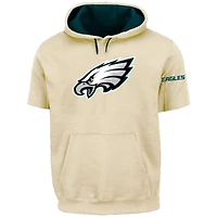 Men's Profile Oatmeal Philadelphia Eagles Big & Tall Chest Print and Logo Short Sleeve Pullover Hoodie