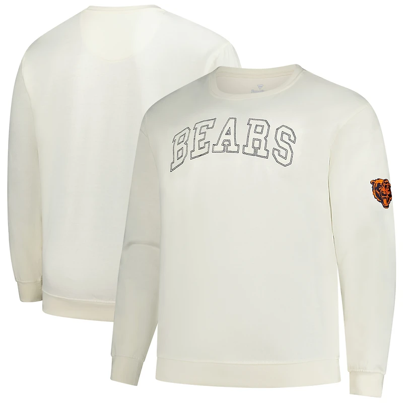 Men's Profile Cream Chicago Bears Big & Tall Fleece Sweatshirt