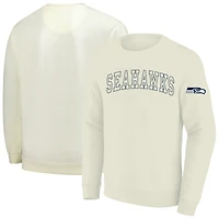 Men's Profile Cream Seattle Seahawks Big & Tall Fleece Sweatshirt