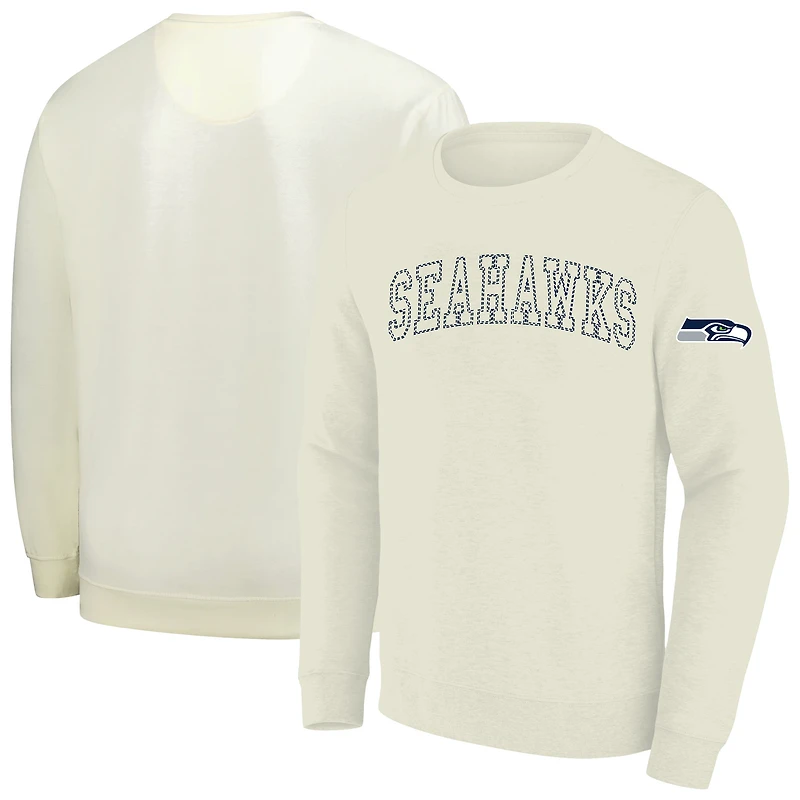 Men's Profile Cream Seattle Seahawks Big & Tall Fleece Sweatshirt