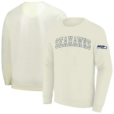 Men's Profile Cream Seattle Seahawks Big & Tall Fleece Sweatshirt