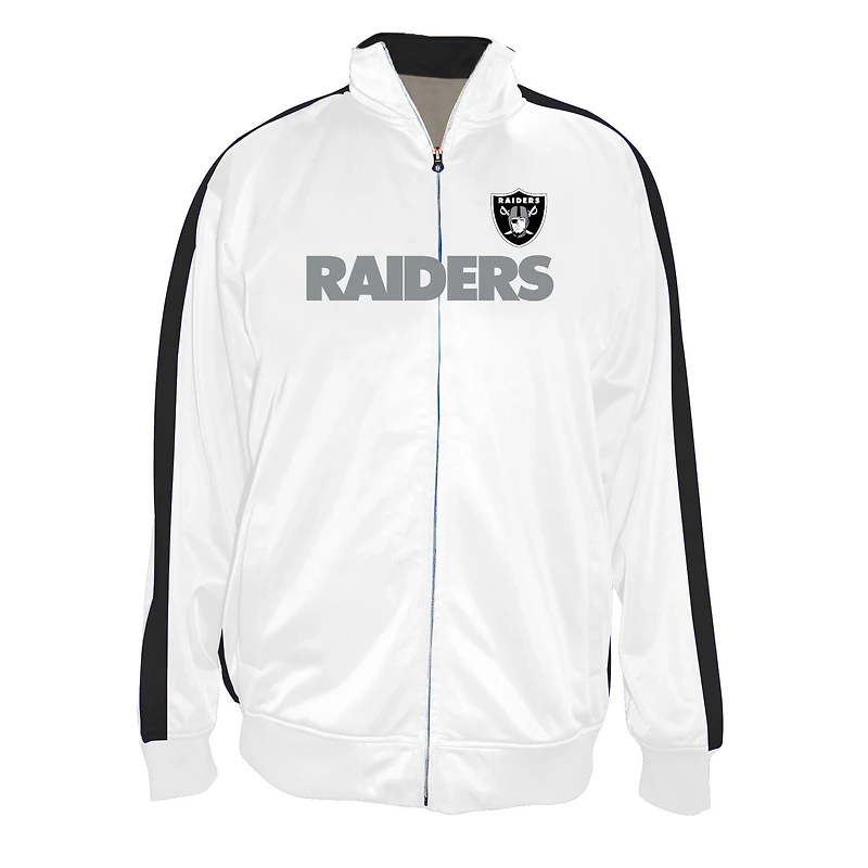 Men's Fanatics White Las Vegas Raiders Big & Tall Tricot Full-Zip Track Jacket