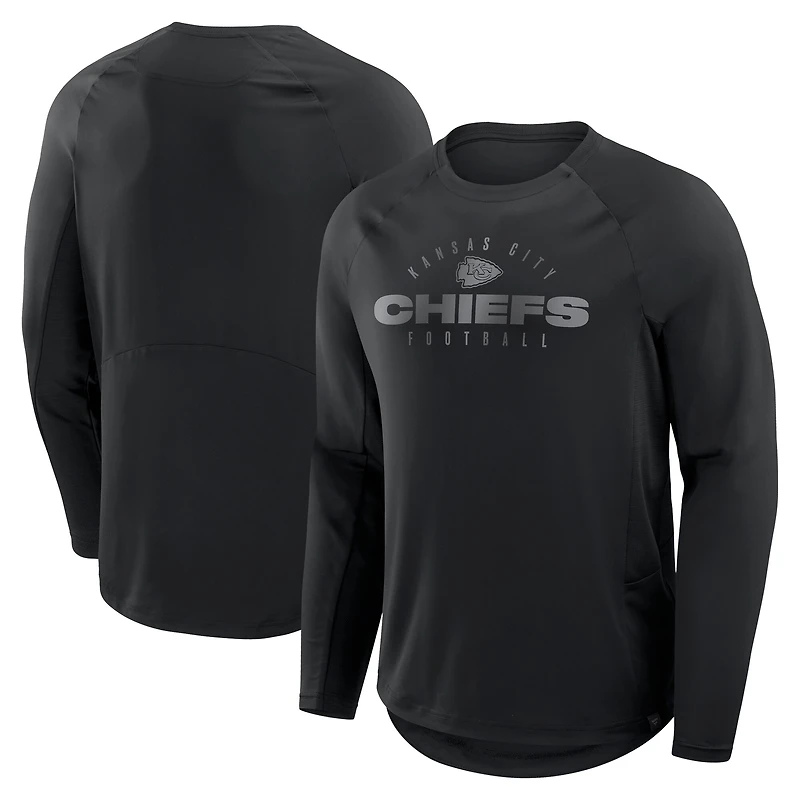 Men's Fanatics Black Kansas City Chiefs Big & Tall Coverage Scheme Long Sleeve T-Shirt