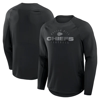 Men's Fanatics Black Kansas City Chiefs Big & Tall Coverage Scheme Long Sleeve T-Shirt