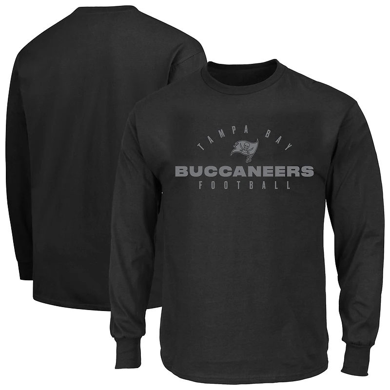 Men's Fanatics Black Tampa Bay Buccaneers Big & Tall Coverage Scheme Long Sleeve T-Shirt