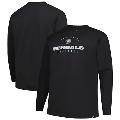 Men's Fanatics Black Cincinnati Bengals Big & Tall Coverage Scheme Long Sleeve T-Shirt