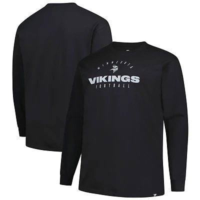 Men's Fanatics Black Minnesota Vikings Big & Tall Coverage Scheme Long Sleeve T-Shirt