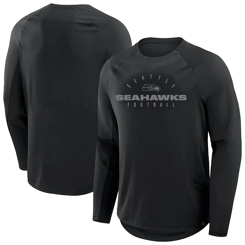 Men's Fanatics Black Seattle Seahawks Big & Tall Coverage Scheme Long Sleeve T-Shirt
