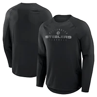 Men's Fanatics Black Pittsburgh Steelers Big & Tall Coverage Scheme Long Sleeve T-Shirt