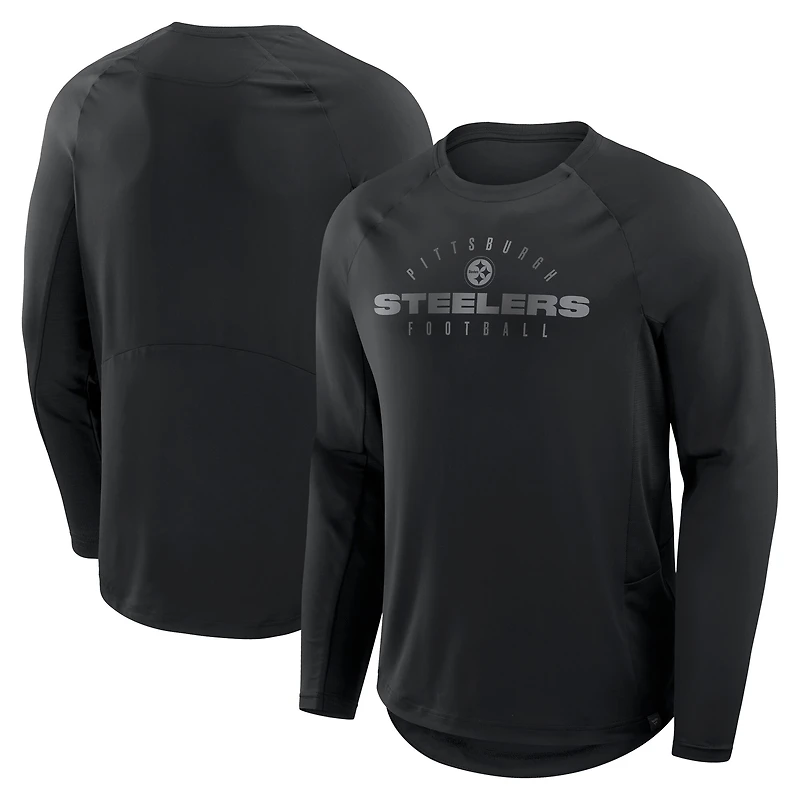Men's Fanatics Black Pittsburgh Steelers Big & Tall Coverage Scheme Long Sleeve T-Shirt