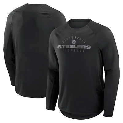 Men's Fanatics Black Pittsburgh Steelers Big & Tall Coverage Scheme Long Sleeve T-Shirt