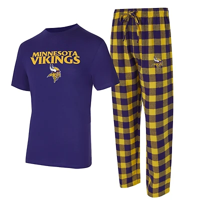Men's Concepts Sport Purple/Gold Minnesota Vikings Big & Tall Avondale T-Shirt Flannel Pants Sleep Set
