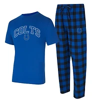 Men's Concepts Sport Royal/Black Indianapolis Colts Big & Tall Avondale T-Shirt Flannel Pants Sleep Set