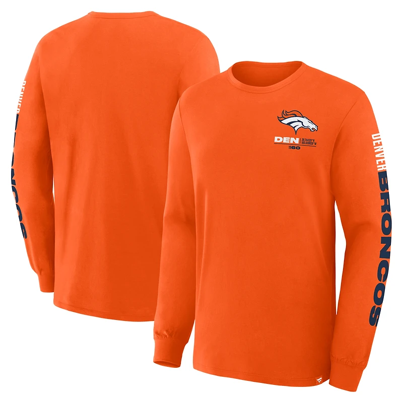Men's Fanatics Orange Denver Broncos Big & Tall Clock Management Legacy Long Sleeve T-Shirt