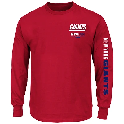 Men's Fanatics Red New York Giants Big & Tall Clock Management Legacy Long Sleeve T-Shirt