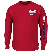 Men's Fanatics Red New York Giants Big & Tall Clock Management Legacy Long Sleeve T-Shirt