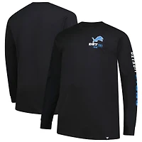 Men's Fanatics Black Detroit Lions Big & Tall Clock Management Legacy Long Sleeve T-Shirt