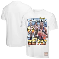 Men's Mitchell & Ness Patrick Ewing White New York Knicks Hardwood Classics Commemorative Player Collage T-Shirt