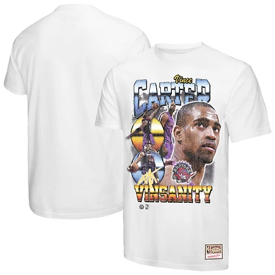Men's Mitchell & Ness Vince Carter White Toronto Raptors Hardwood Classics Commemorative Player Collage T-Shirt