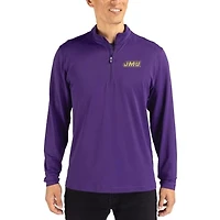 Men's Cutter & Buck  Purple James Madison Dukes Virtue DryTec Quarter-Zip Pullover
