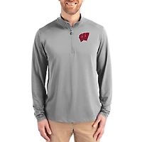 Men's Cutter & Buck Wisconsin Badgers Virtue DryTec Quarter-Zip Pullover