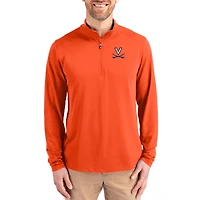 Men's Cutter & Buck  Orange Virginia Cavaliers Virtue DryTec Quarter-Zip Pullover