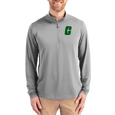 Men's Cutter & Buck  Gray Charlotte 49ers Virtue DryTec Quarter-Zip Pullover