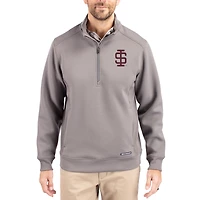 Men's Cutter & Buck  Gray Southern Illinois Salukis Roam Eco Recycled Quarter-Zip Pullover