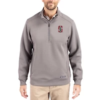 Men's Cutter & Buck  Gray Stanford Cardinal Roam Eco Recycled Quarter-Zip Pullover