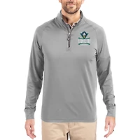 Men's Cutter & Buck UNC Wilmington Seahawks Adapt Eco Knit Stretch Recycled Quarter-Zip Pullover