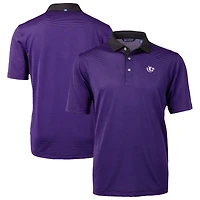 Men's Cutter & Buck  Purple/Black TCU Horned Frogs DryTec Virtue Eco Pique Recycled Polo