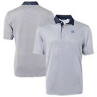 Men's Cutter & Buck  Navy/White North Carolina Tar Heels DryTec Virtue Eco Pique Recycled Polo