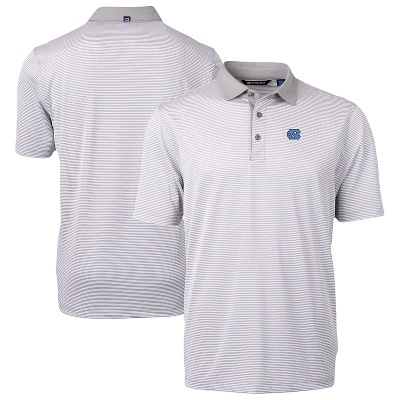 Men's Cutter & Buck  Gray/White North Carolina Tar Heels DryTec Virtue Eco Pique Recycled Polo
