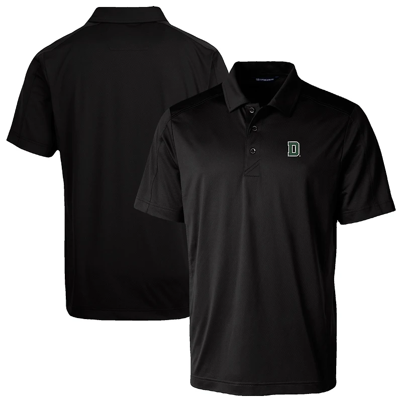 Men's Cutter & Buck Black Dartmouth Big Green Prospect Eco Textured Stretch Recycled Polo