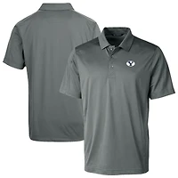 Men's Cutter & Buck Gray BYU Cougars Prospect Eco Textured Stretch Recycled Polo