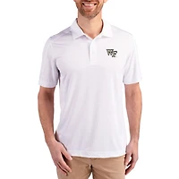 Men's Cutter & Buck White Wake Forest Demon Deacons Prospect Eco Textured Stretch Recycled Polo