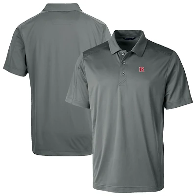 Men's Cutter & Buck Gray Rutgers Scarlet Knights Prospect Eco Textured Stretch Recycled Polo