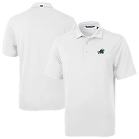 Men's Cutter & Buck White Tulane Green Wave Virtue Eco Pique Recycled Polo