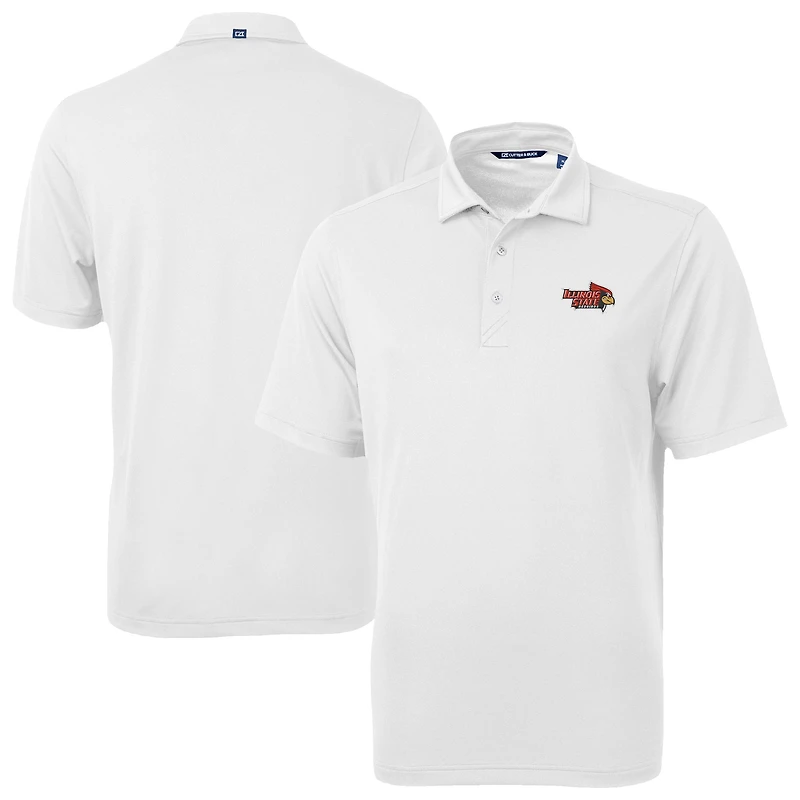 Men's Cutter & Buck White Illinois State Redbirds Virtue Eco Pique Recycled Polo