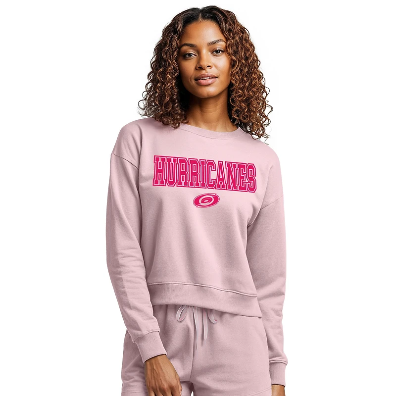 Women's Concepts Sport Pink Carolina Hurricanes Tonal Pullover Sweatshirt